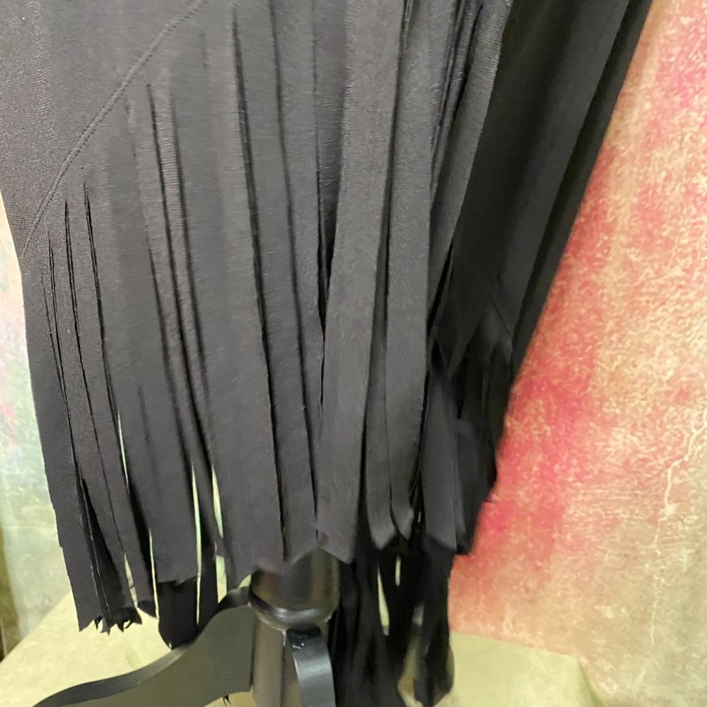 Rare Find 📌Calvin Klein Asymmetrical Dress with Wide Fringes - Picture 11 of 16